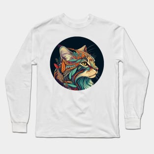 Cat Boho Design Cat Lover Long Sleeve T-Shirt